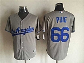 Los Angeles Dodgers #66 Yasiel Puig Gray New Cool Base Stitched Baseball Jersey,baseball caps,new era cap wholesale,wholesale hats